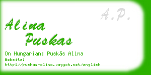alina puskas business card