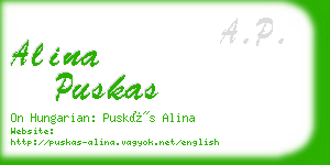 alina puskas business card
